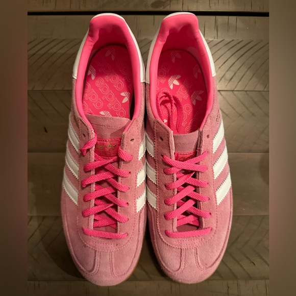 adidas Shoes - Adidas Women's Pink and White Handball Spezial Sneakers